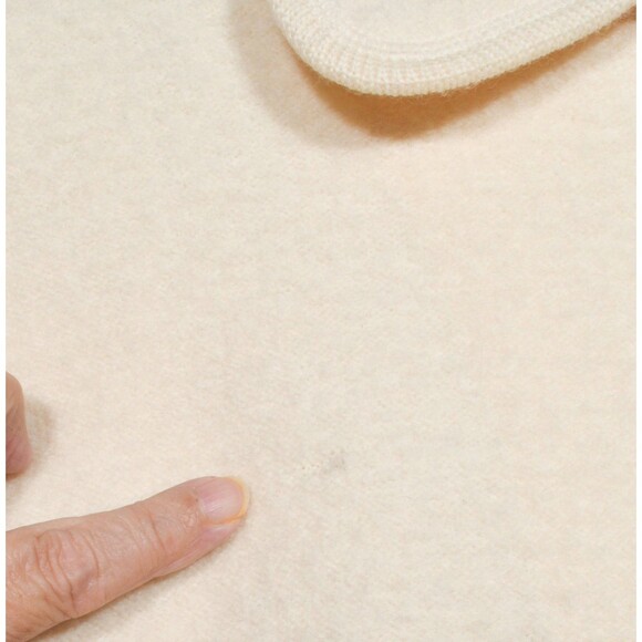 Vintage Caché Zip Up Ivory Cream Boiled Wool Jacket Blazer Zip Pockets Size XS - Picture 2 of 4